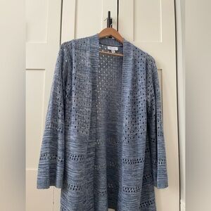 AB Studio Light Blue Open-Knit Cardigan